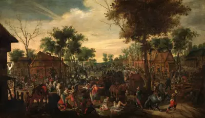 Plundering of a Hamlet av Sebastian Vrancx