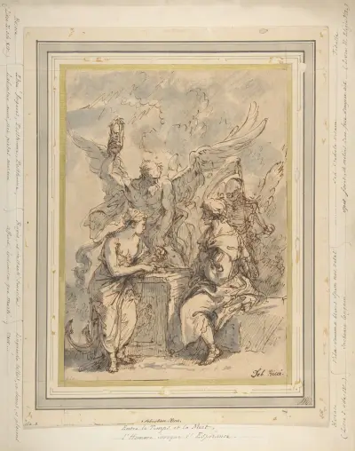 Allegory with Figures of Hope, Time, and Death av Sebastiano Ricci