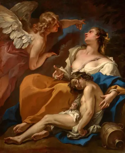 Hagar und Ismael werden vom Engel gerettet von Sebastiano Ricci