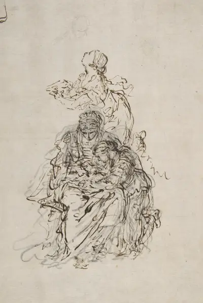 Studie k výchově Panny Marie; Svatá Anna učí Pannu Marii číst, Sebastiano Ricci