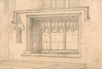 A Sedilia in Upwell Church, Norfolk av John Sell Cotman