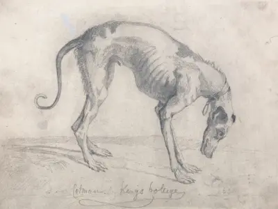 En utsvulten vinthund av John Sell Cotman