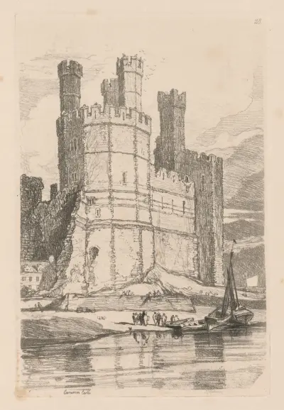 Caernarvon Castle, N. Wales av John Sell Cotman