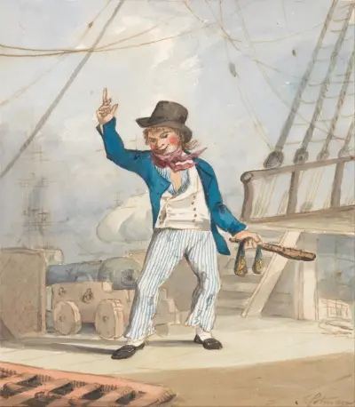 Karikatyrd av sjöman (en av tre) av John Sell Cotman