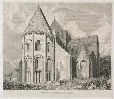 Kyrkan St. Nicholas i Caen av John Sell Cotman