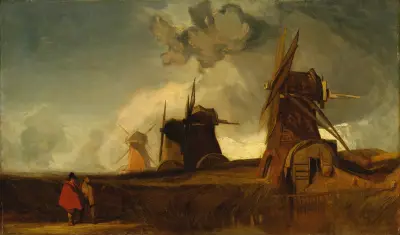 Dräneringskvarnar i Fens, Croyland, Lincolnshire av John Sell Cotman
