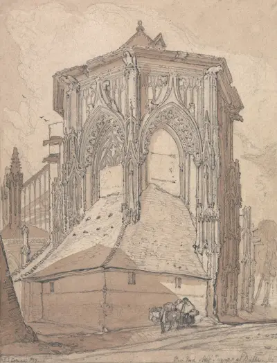 Östra änden av Saint-Jacques i Dieppe, Normandie av John Sell Cotman