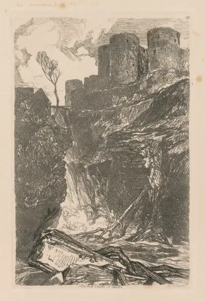 Harlech Castle, N. Wales av John Sell Cotman