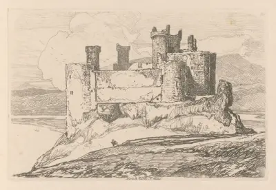 Harlech Castle, N. Wales av John Sell Cotman