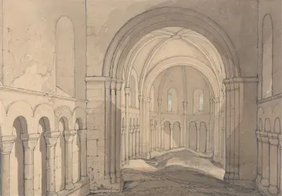 Interiör från Saint Julien-kapellet nära Rouen, Normandie av John Sell Cotman