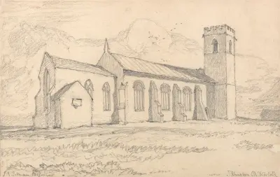 Knapton Church, Norfolk, from the North-East av John Sell Cotman