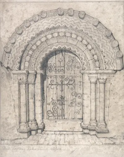 Severní portál haleského kostela, Norfolk, John Sell Cotman