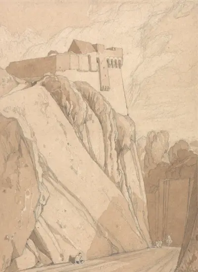 Del av de gamla befästningarna i Saint-Lô, Normandie av John Sell Cotman