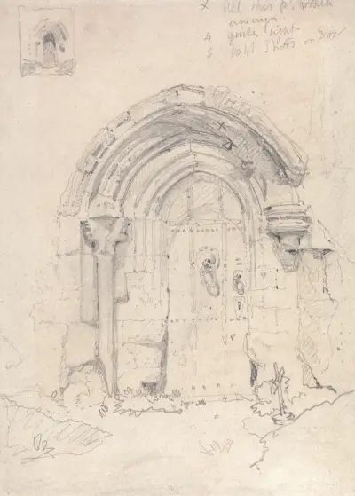 Porch of the Church of Stratton Saint Mary’s, Norfolk av John Sell Cotman