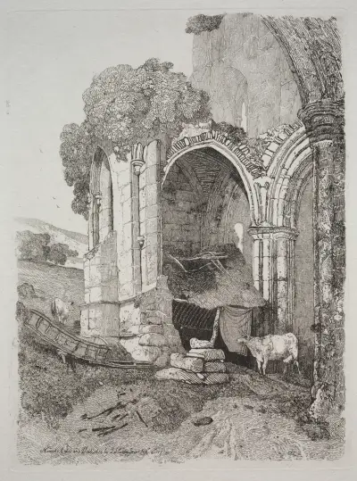 Rievaulx Abbey, Yorkshire av John Sell Cotman