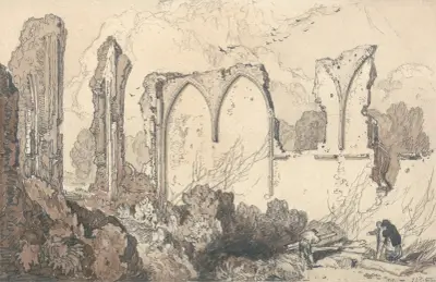 Ruin bakom friskolan, Thetford, Suffolk av John Sell Cotman