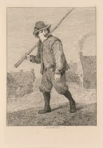 Sketch after Teniers av John Sell Cotman