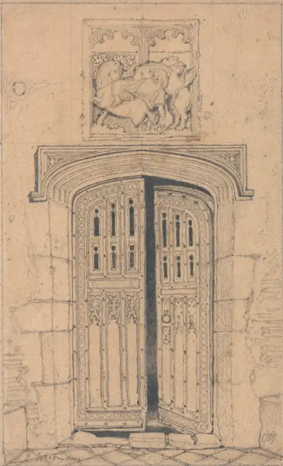 South Door, Arminghall Hall, Norfolk av John Sell Cotman