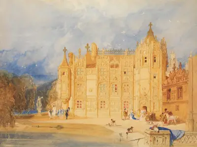 The Abbatial House, Abbey of St. Ouen, Rouen av John Sell Cotman