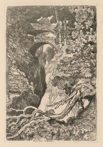 The Devil’s Bridge, Cardinganshire av John Sell Cotman