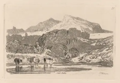 View in North Wales av John Sell Cotman