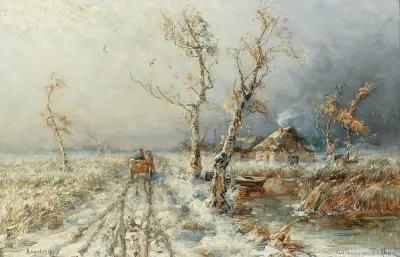 A Storm in a Snow Landscape, 1913 – nr 2 av Julius Sergius Klever