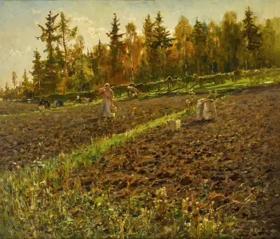 The Potato Gatherers av Julius Sergius Klever