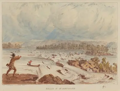 Falls of St. Anthony av Seth Eastman