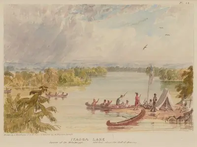 Itasca Lake, Source of the Mississippi, 1575 Feet above the Gulf of Mexico av Seth Eastman