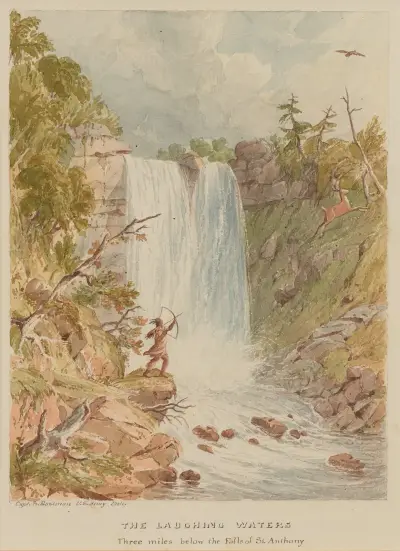 The Laughing Waters Three Miles Below the Falls of St. Anthony av Seth Eastman