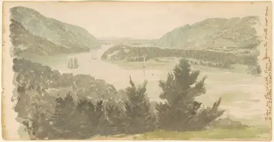 Utsikt över North River från nordvästra hörnet av Fort Clinton – West Point av Seth Eastman