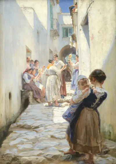 A Street in Torello, Italy av Peder Severin Krøyer