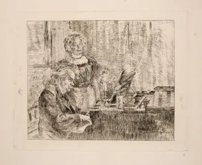 Edvard og Nina Grieg ved klaveret av Peder Severin Krøyer