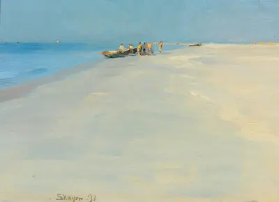 Fishermen On The Beach At Skagen av Peder Severin Krøyer