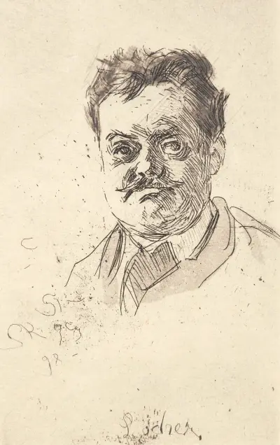 Portræt af Carl Locher, en face av Peder Severin Krøyer