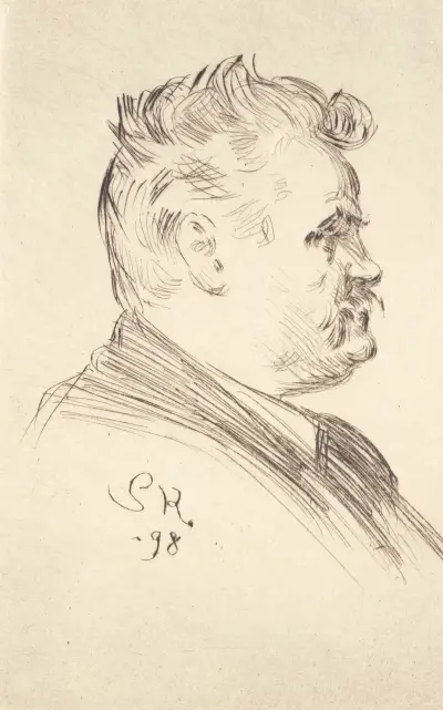 Portræt af Carl Locher, profil av Peder Severin Krøyer