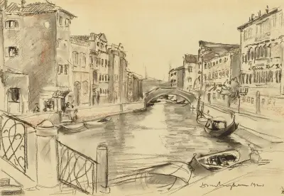 A Canal at Venice av Donald Shaw MacLaughlan