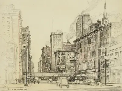Chicago, North Dearborn Street von Donald Shaw MacLaughlan