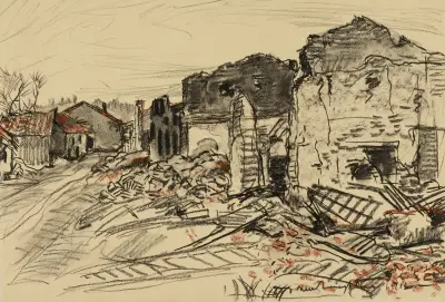 Destroyed Village, War Front av Donald Shaw MacLaughlan