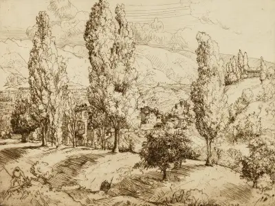 Felder bei Asolo von Donald Shaw MacLaughlan
