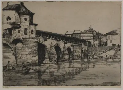 Ponte Ticino, Pavia av Donald Shaw MacLaughlan