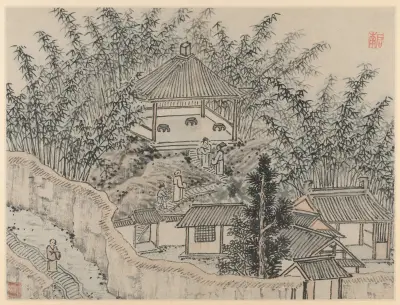 Bamboo Pavilion, Tiger Hill av Shen Zhou