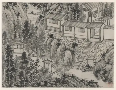 The Pine Retreat, from Twelve Views of Tiger Hill, Suzhou av Shen Zhou