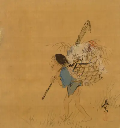 Peasant with Basket av Shibata Zeshin