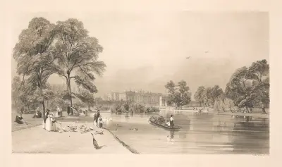 Buckingham Palace från St. James's Park av Thomas Shotter Boys