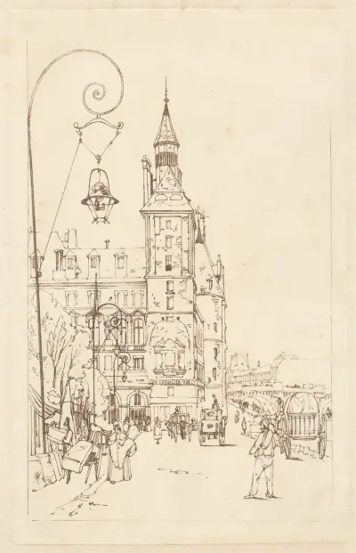 Hörn av Palais de Justice, Paris av Thomas Shotter Boys