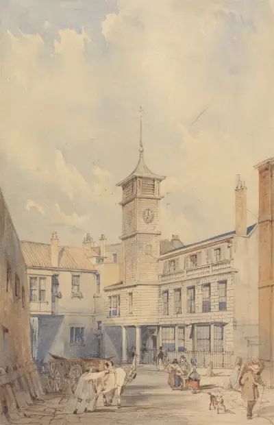 Innergård vid en krog vid Themsen av Thomas Shotter Boys