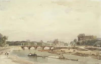 Le pont de la Concorde vu du Cours de la Reine av Thomas Shotter Boys
