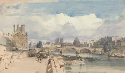 Le Pont Royal, Paris av Thomas Shotter Boys