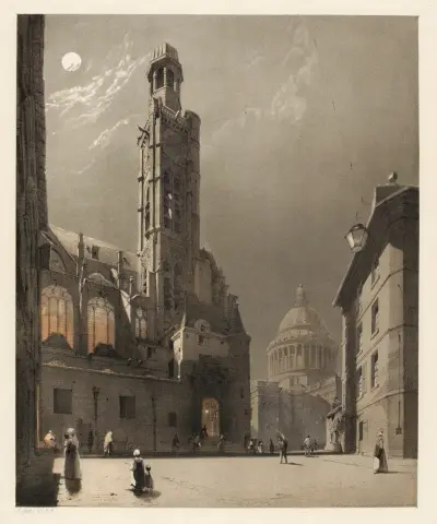 St Etienne du Mont and the Panthéon, Paris av Thomas Shotter Boys